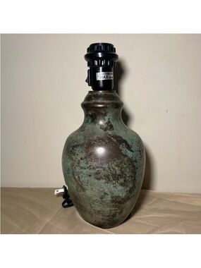 Gorgeous Brass Patinated Verdigris 12 Inch Lamp